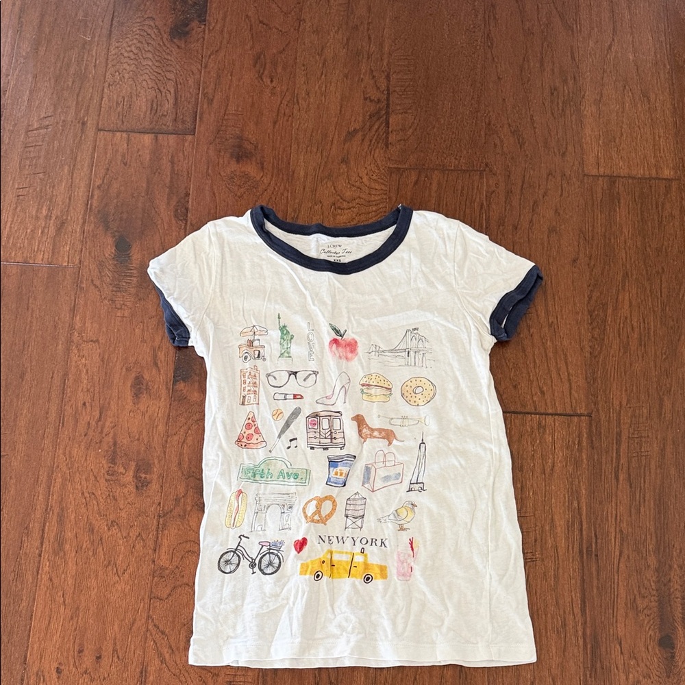 Women’s White New York Graphic Ringer T-Shirt